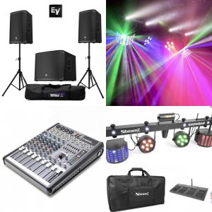Festpaket 4000 watt med ljus och rök